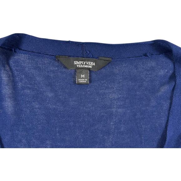 Vera Wang Women's Blue Cardigan - Size: Medium - Picture 2 of 6